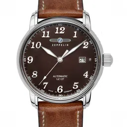 ZEPPELIN Men Textured Dial & Leather Straps Analogue Automatic Motion Powered Watch 86563-60