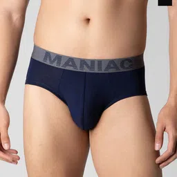 Maniac Pack Of 2 Cotton Basic Briefs MN25-2PCK-COTN-BRIEF-BLK_NVY-S-image-42