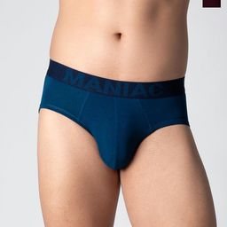 Maniac Pack Of 2 Cotton Basic Briefs MN25-2PCK-COTN-BRIEF-BRGD_PTRL-S-picture-51