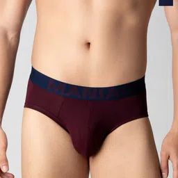 Maniac Pack Of 2 Cotton Basic Briefs MN25-2PCK-COTN-BRIEF-NVY_BRGD-S-image-48