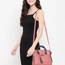 VISMIINTREND Textured Structured Tasselled Handheld Bag-10