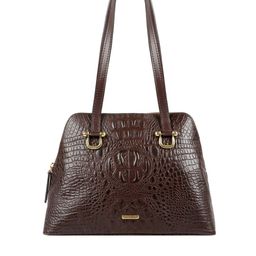 Hidesign Brown Snake-Skin Textured Leather Shoulder Bag-26