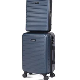 Assembly Set Of 2 Textured Hard-Sided Cabin Trolley Bag With Hard Shell Laptop Backpack-23