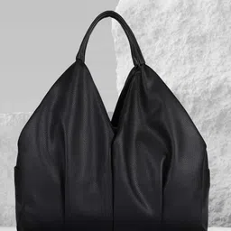 MINI WESST Women Solid PU Oversized Structured Hobo Bag with Bow Detail-7