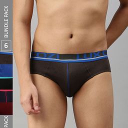 Lux Cozi Men Pack Of 6 Assorted Mid-Rise Anti-Odour Basic Briefs-28
