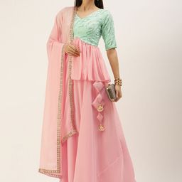 Ethnovog Pink  Embellished Ready to Wear Lehenga  Blouse With Dupatta-picture-17