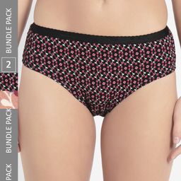 Jockey Women Pack of 3 Assorted Pure Cotton Hipster Briefs -1523-0310-DKPTD-54