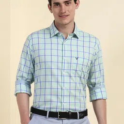 Allen Solly Men Spread Collar Tartan Checked Cotton Casual Shirt-image-98