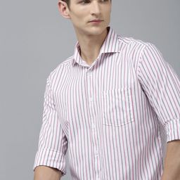 Park Avenue Men Pure Cotton Slim Fit Opaque Striped Casual Shirt-image-95