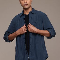 The Roadster Lifestyle Co. Men Classic Textured Corduroy Shirt-image-89