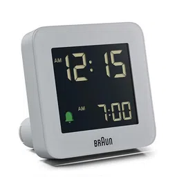 Braun Grey Contemporary Square Shaped Digital Alarm Clock-56