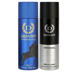 Denver Men Set of Sporting Club Goal & Original Black.Code Deodorant Bodyspray- 200ml each-61