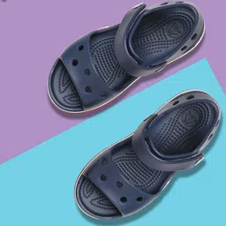 Crocs Kids Unisex Navy Blue Solid Croslite Bayaband Comfort Sandals-10
