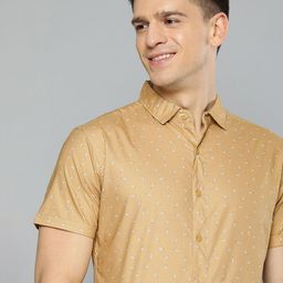 Mast & Harbour Men Beige Regular Fit Classic Printed Cotton Casual Shirt-image-41