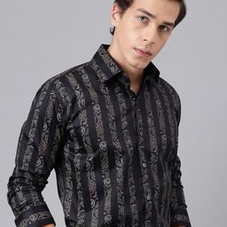 Hancock Men Premium Slim Fit Opaque Printed Casual Shirt-image-107