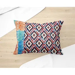 Just Home White & Blue Embroidered Rectangle Cushion Cover-image-22