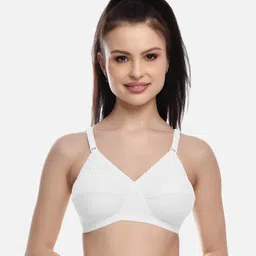FIMS White Cotton Blend Everyday Non-Padded Bra MTR_Cross_Bra_White_B-13
