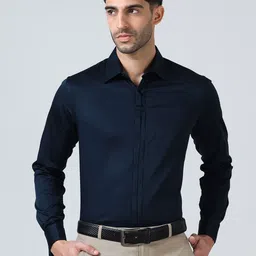 THE FORMAL CLUB Men Signature Placket & French Cuff Regular Fit Solid Shirt-image-35