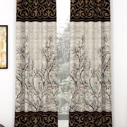 Story@home Brown & Grey Set of 2 Pieces Ethnic Motifs Door Curtain-18