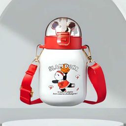YK Beige Typography Printed Stainless Steel Printed Double Wall Vacuum Water Bottle -500ml-50