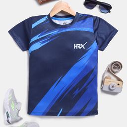 HRX by Hrithik Roshan Boys Brand Logo Printed Rapid Dry T-shirt-image-89