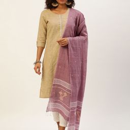 ArtEastri Ethnic Motifs Woven Design Cotton Jamdani Dupatta-image-73