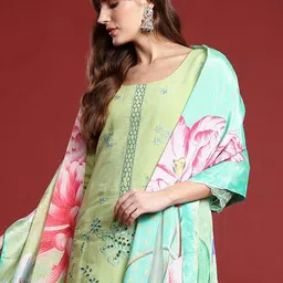 Anouk Women Floral Embroidered Kurta with Trousers & Dupatta-picture-15