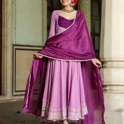 GoSriKi Women Gotta Patti Kurta with Trousers & With Dupatta-picture-18