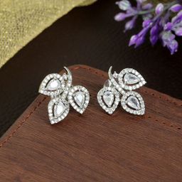 Zoey Silver Plated Cubic Zirconia Contemporary Drop Earrings-22