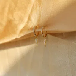 Perfectly Average 18k Gold Plated Ball Drop Huggies Earrings-45