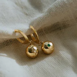 Perfectly Average 18k Gold Plated Xl Hammered Hoops Earrings-43