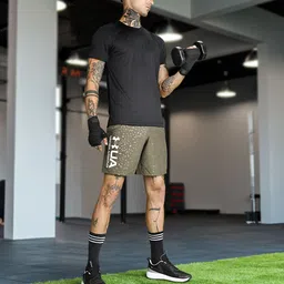 UNDER ARMOUR Men Olive Green Printed Training Woven Emboss Sports Shorts-picture-22