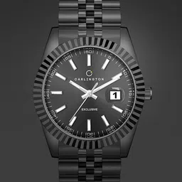 CARLINGTON Men Bracelet Style Straps Analogue Watch Exclusive 8811 Black Gents-18