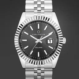 CARLINGTON Men Bracelet Style Straps Analogue Watch Exclusive 8811 Steel Black Gents-image-84