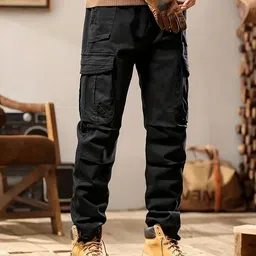 R.Code by The Roadster Life Co. Men High-Rise Regular Fit Cotton Cargos Trousers-image-54