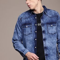 Roadster Men Pure Cotton Casual Denim Shirt-picture-43