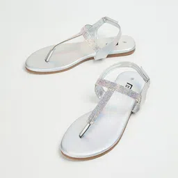 Fame Forever by Lifestyle Girls Embellished T-Strap Flats-54