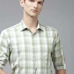 Park Avenue Men Pure Cotton Slim Fit Buffalo Checks Formal Shirt-image-79