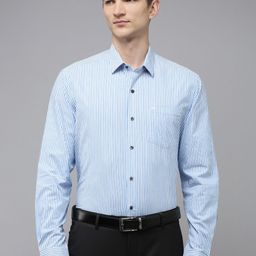 Arrow Manhattan Slim Fit Opaque Striped Pure Cotton Formal Shirt-picture-5