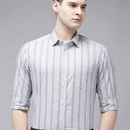 Arrow Manhattan Slim Fit Opaque Striped Pure Cotton Formal Shirt-image-69