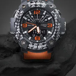 CARLINGTON Men Endurance Analogue and Digital Multi Function Watch 9103 Orange-image-25