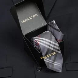 MUTAQINOTI Men Printed Silk Blend Necktie Accessory Gift Set-picture-17