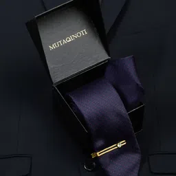 MUTAQINOTI Men Dotted Pattern Silk Formal Accessory Gift Set-picture-7