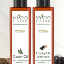 MYSTIQ LIVING 100% Pure Cold-Pressed Castor & Kalonji Hair & Skin Care Oil - 200ml Each-4
