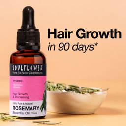 Soulflower 100% Pure Rosemary Essential Oil To Boost Hair Growth & Scalp Health - 15ml-27