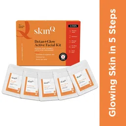SkinQ Detan Facial Kit for Glowing Skin,Tan Removal & Instant Glow with Glycolic Acid-25g-58