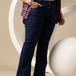 Sztori Plus Size Women Mid-Rise Bootcut Stretchable Jeans-image-78