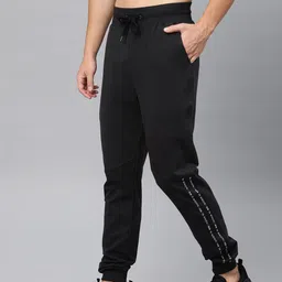 HRX by Hrithik Roshan Men Black Slim Fit Athleisure Solid Joggers-image-95