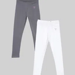 TWIN BIRDS Girls Pack Of 2 Pure Cotton Ankle Length Leggings-image-59