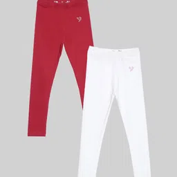 TWIN BIRDS Girls Pack Of 2 Pure Cotton Ankle Length Leggings-image-57